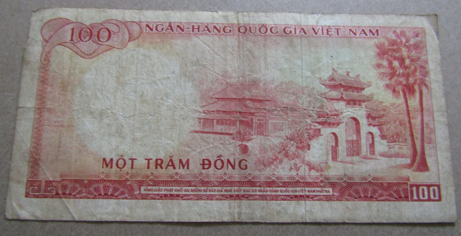 VIET NAM SOUTH, 100 DONG,P#19b, ND(1966)