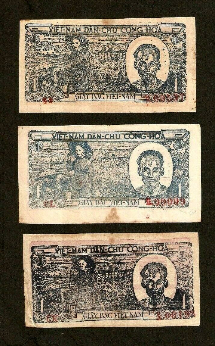 VIETNAM 1 DONG P16 1948 Very Low Serial # 00009 or 00535 or 00198 HCM Rare Note