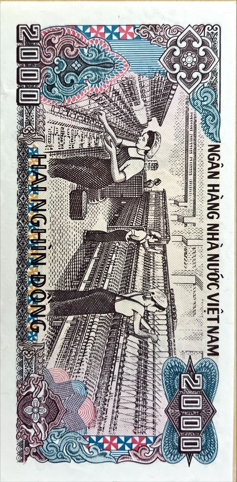 2,000 Vietnam Dong VND Uncirculated UNC 1989 Cotton PaperBanknote Currency 1pc