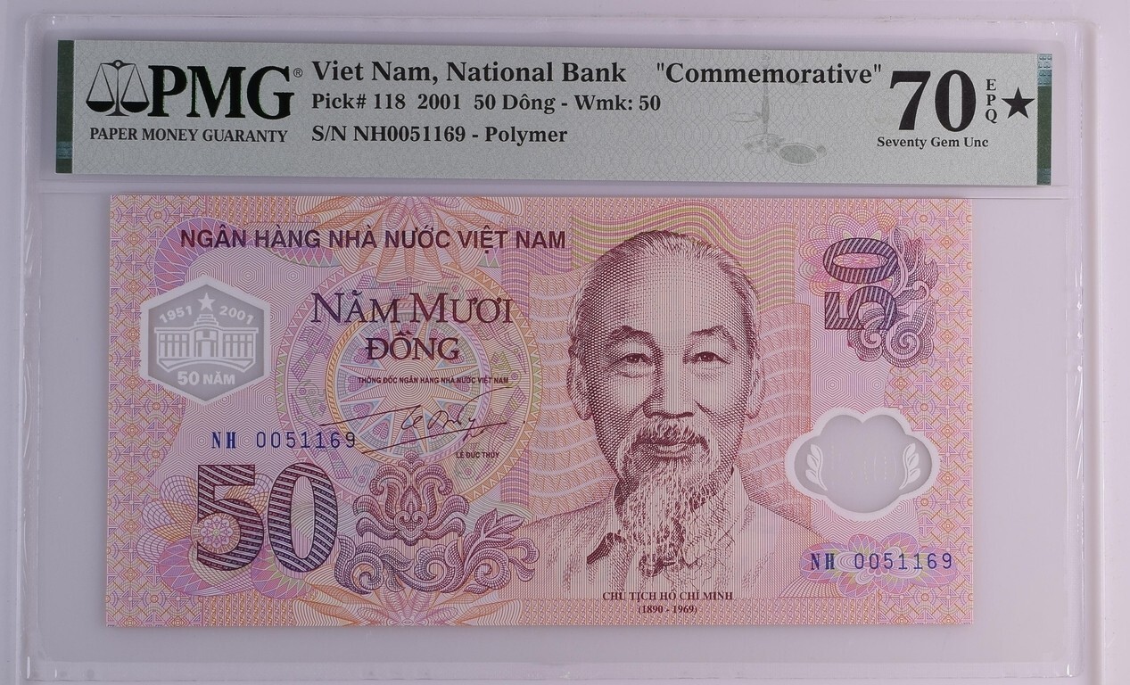 Vietnam 50 Dong 2001 PMG 70 * EPQ P-118