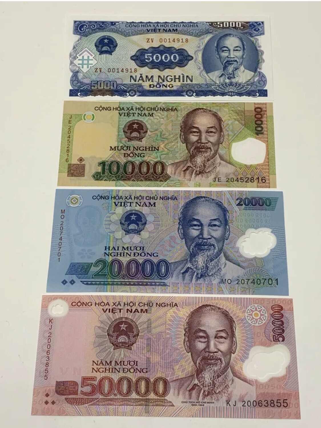 Vietnamese Dong 50,000 / 20,000 / 10,000 / 5,000 Banknote | USA Shipping