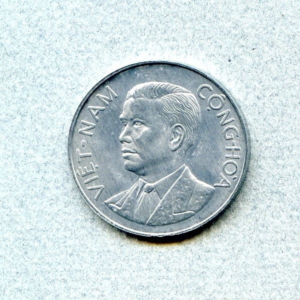 South Viet Nam 50 Xu 1968 Uncirculated KM 6 Ngo Dihn Diem Bamboo