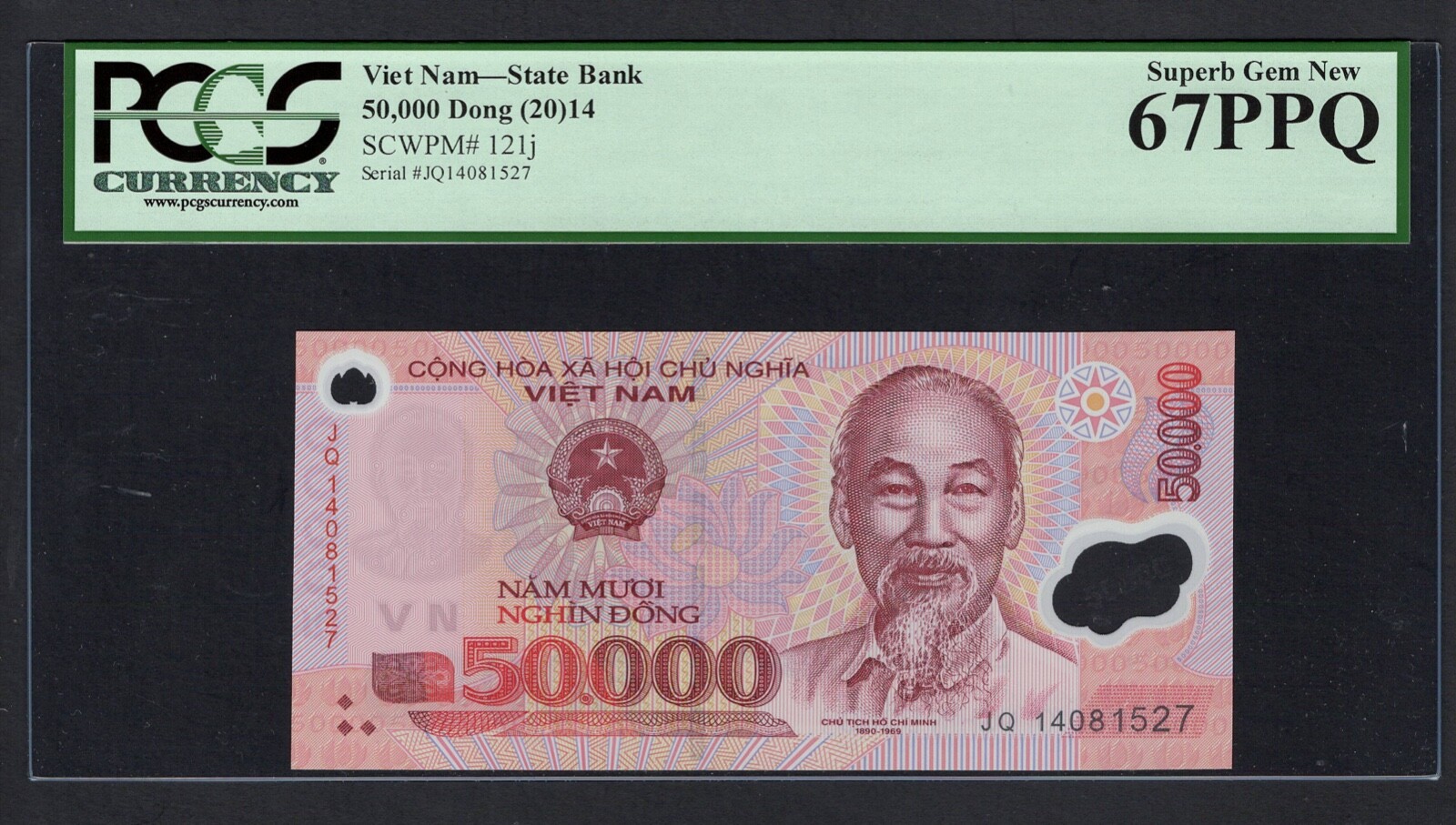 Viet Nam 50000 Dong 2014 P121j Uncirculated Grade 67