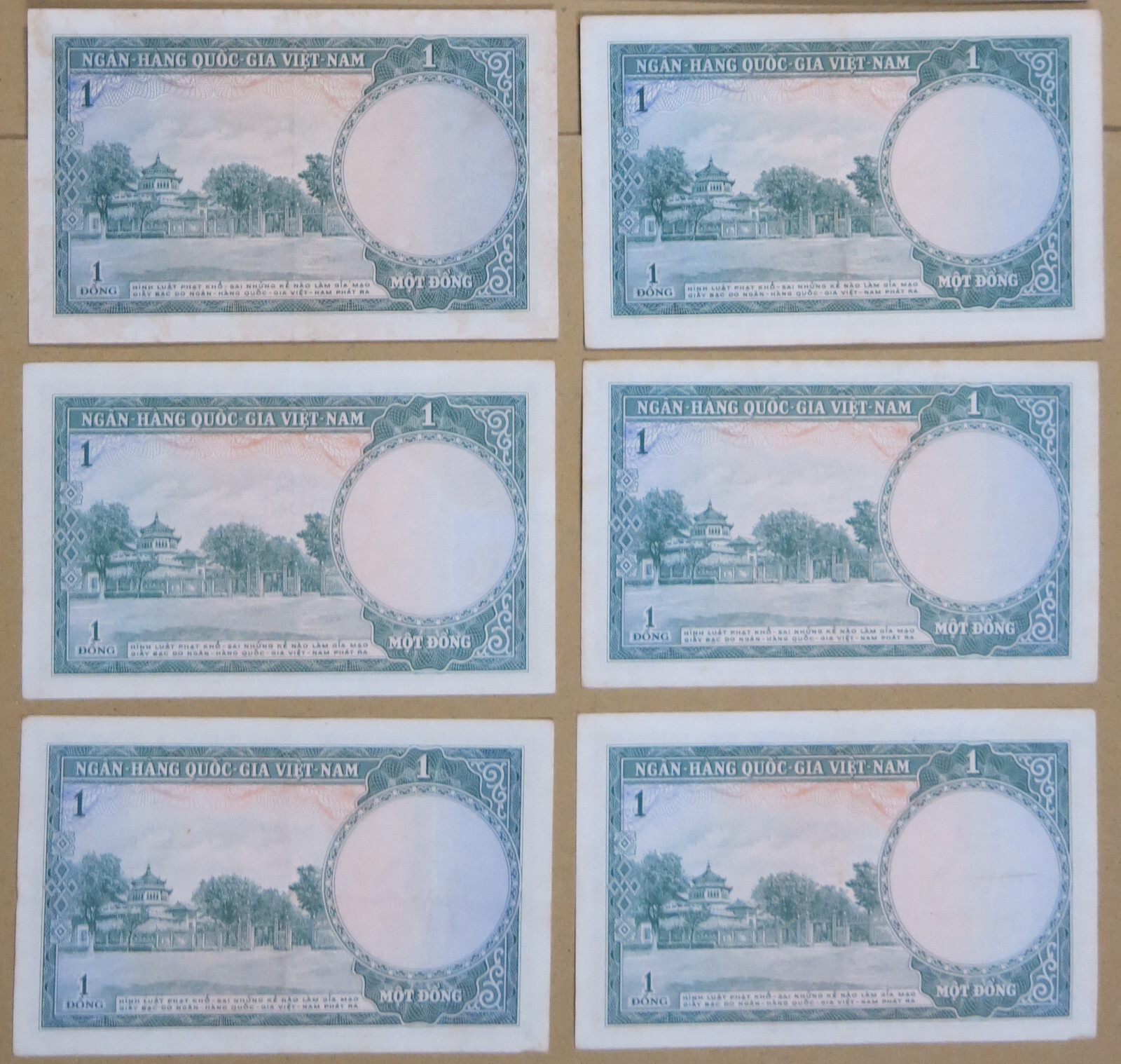 VIETNAM South ND (1956) 1 Dong Pick 1. Lot of 10 Notes High Grade B