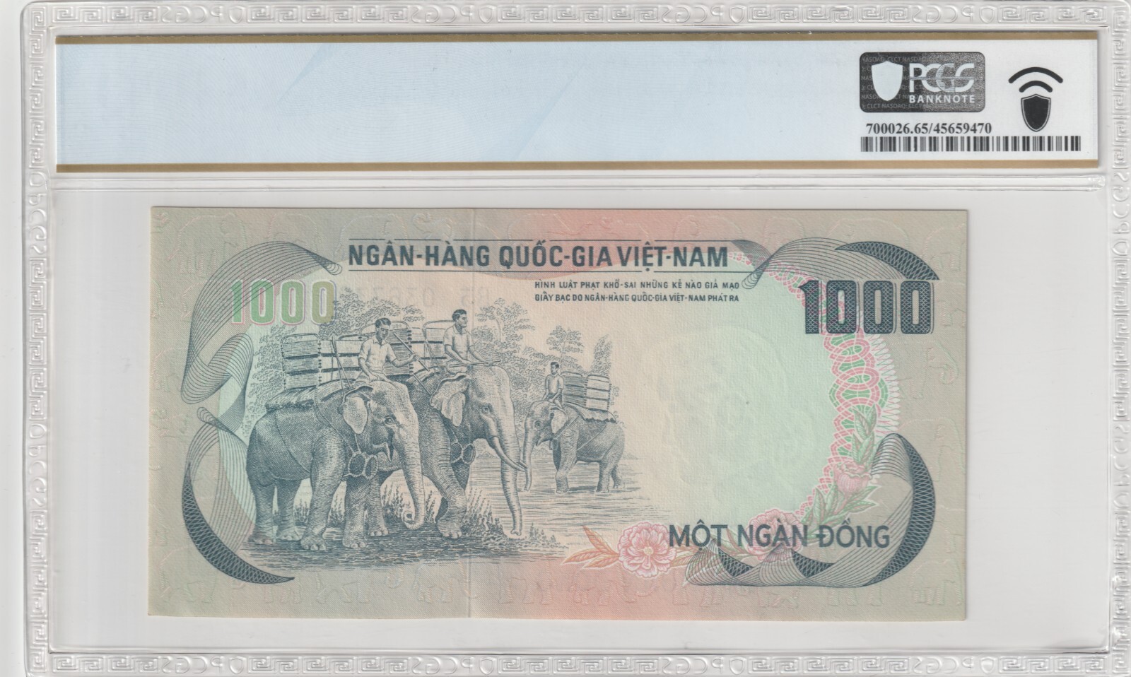 South Vietnam 1972 1000 Dong PCGS Certified Banknote UNC 65 PPQ Pick 34a