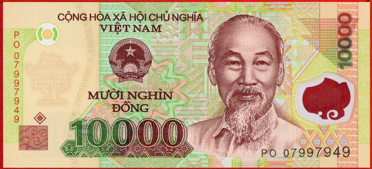 VIETNAM 10000 DONG nd 2007 Polymer Lot 5 pcs P 119b UNC free shipping from 100$