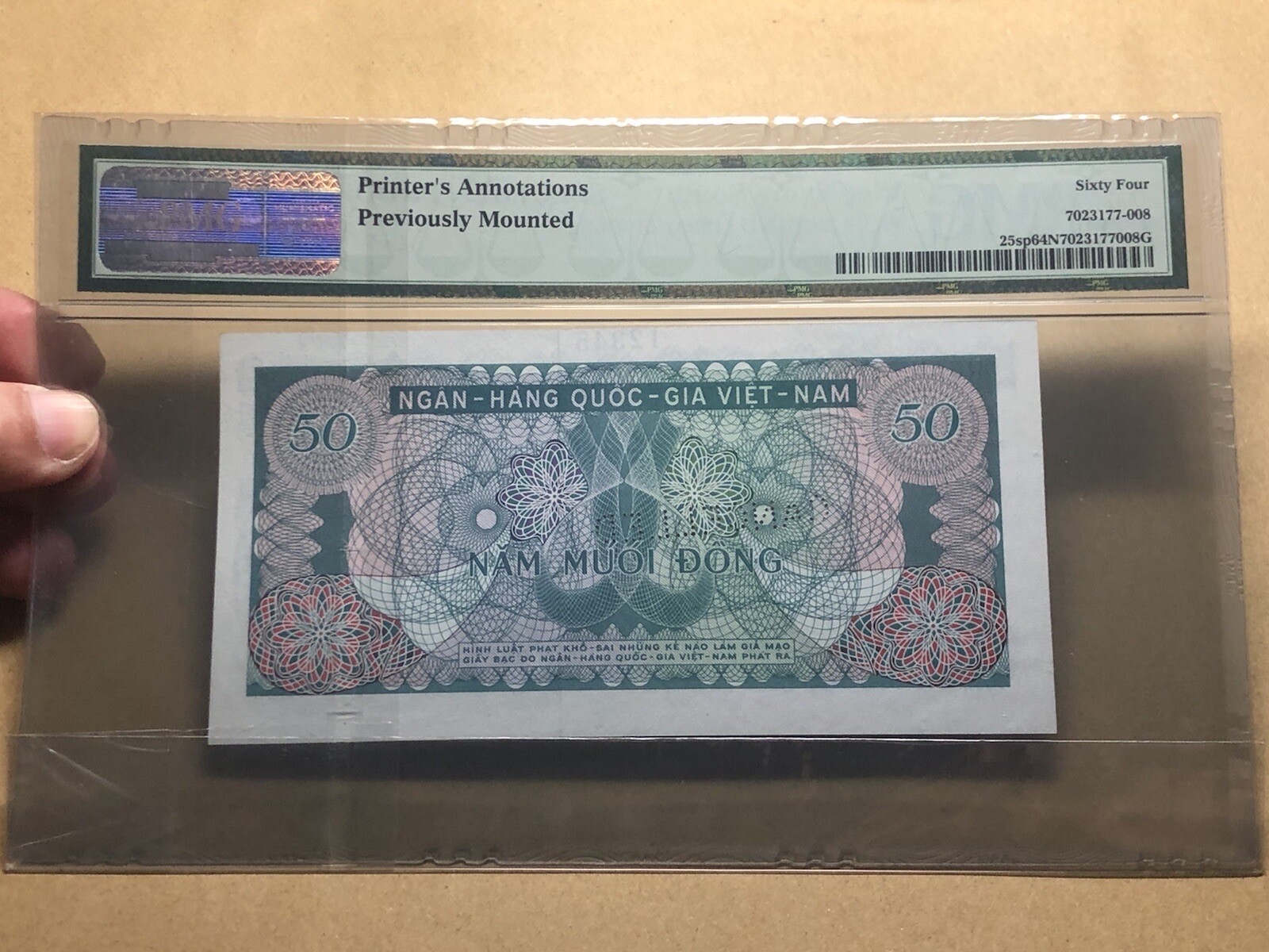 50 Dong Specimen Proof 1969 South Viet Nam PMG-64 Original Vintage_LDP Shop.