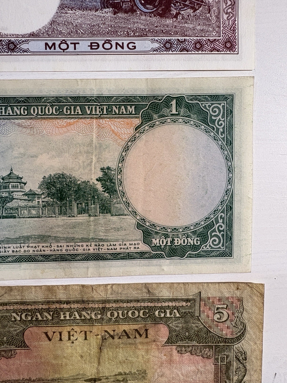Vietnamese Dong Banknotes (LOT OF 6) 1, 5, 10 Đồng Banknotes