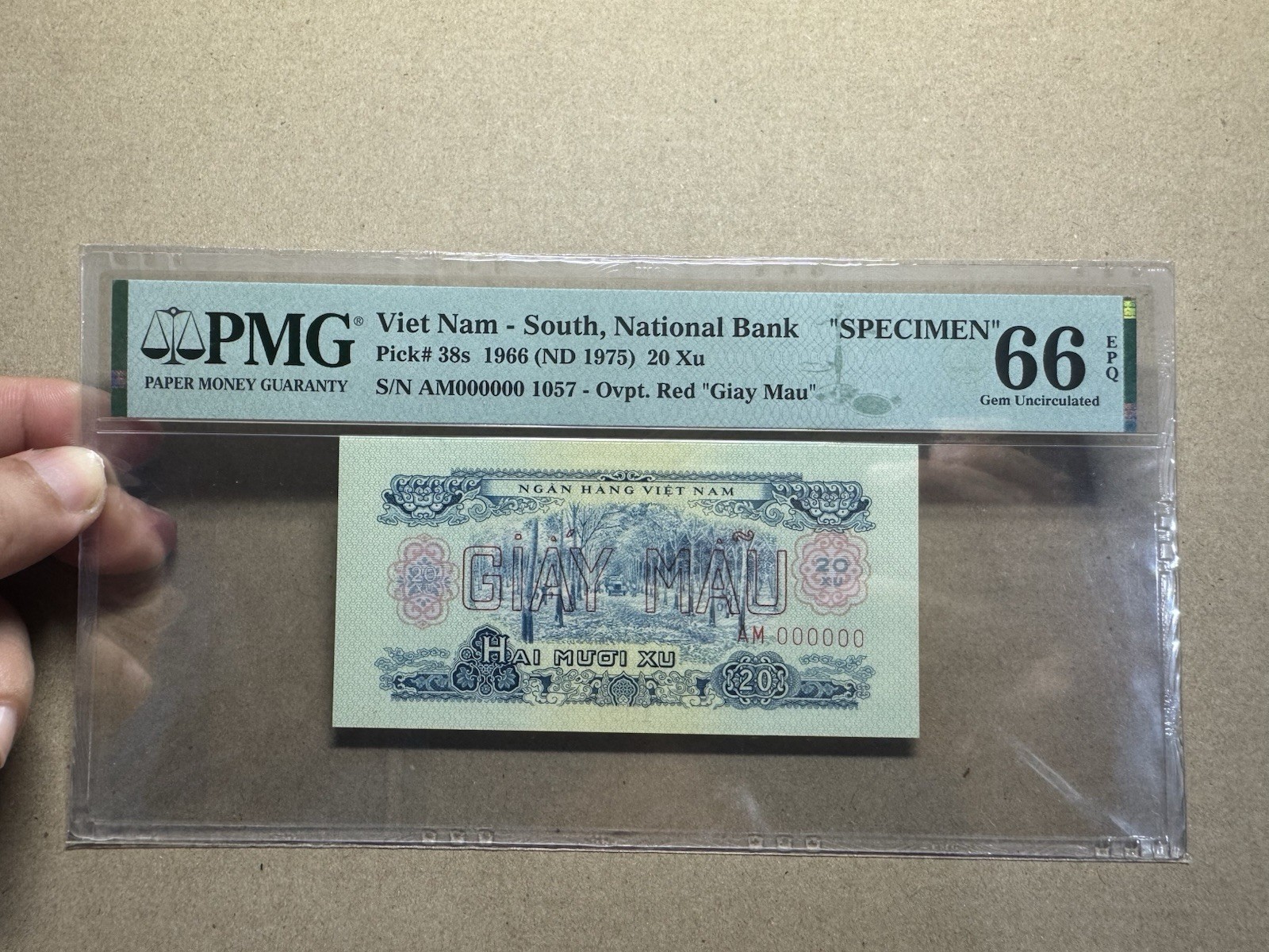 20 Xu Specimen P-38s PMG-66EPQ Gem UNC 1966 Viet Nam Banknotes_LDP.