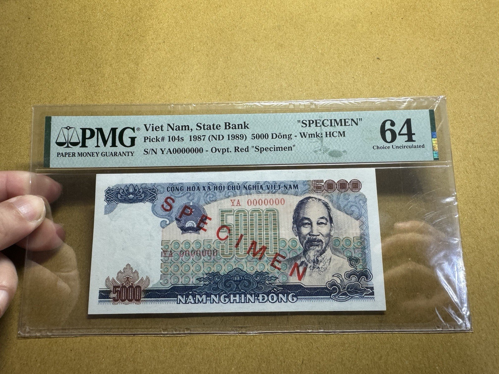 5000 Dong Specimen 1987 PMG-64 Pick#104s South Viet Nam Original Vintage_LDP .