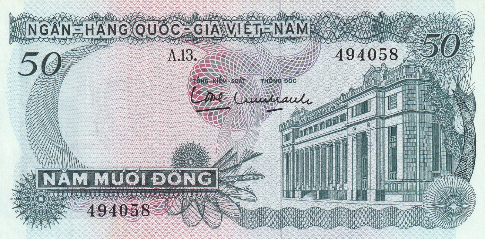Vietnam 1969 50 Dong Uncirculated Banknote Pick 25a Bargain Bin