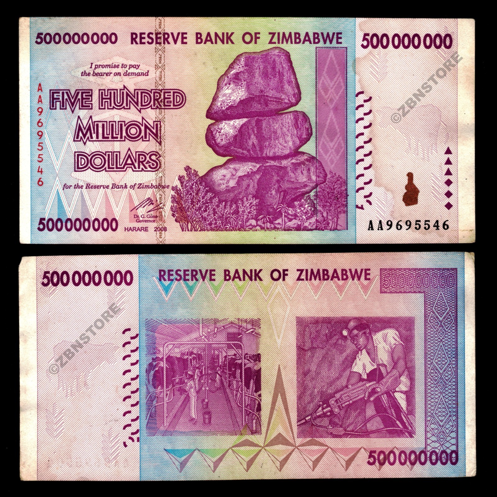3x 100 Million Zimbabwe Dollars Banknotes + 3x 10000 Vietnam Dong 100% Authentic