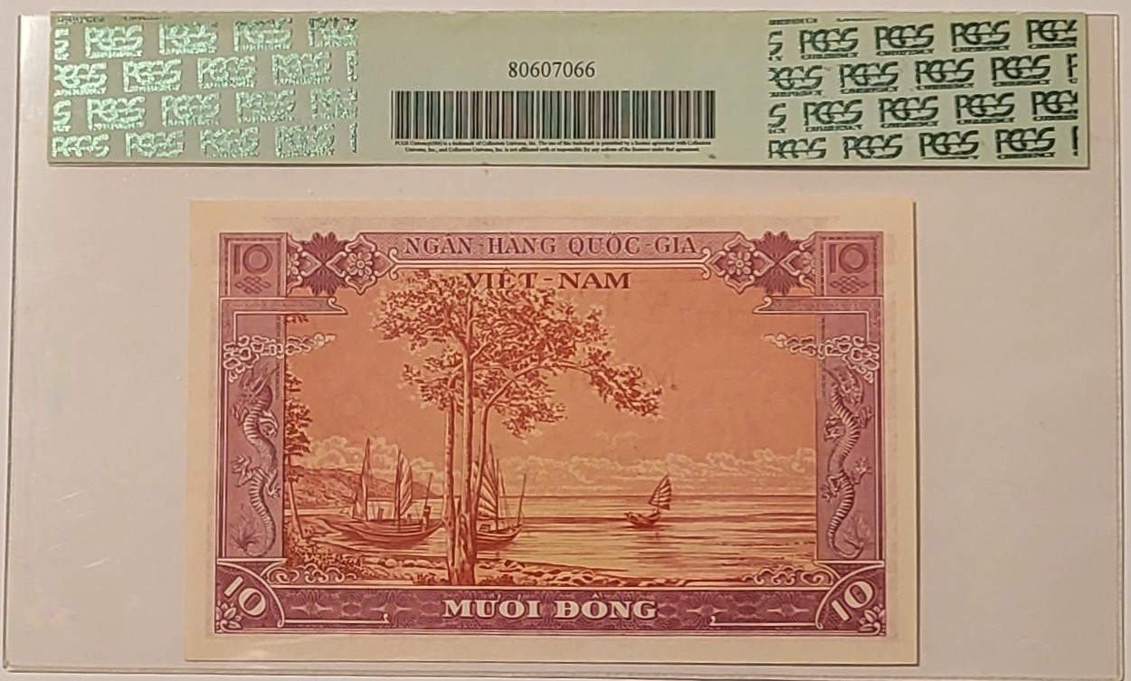 Vietnam 1955 10 Dong Bank Note Gem New 65 PPQ PCGS Currency