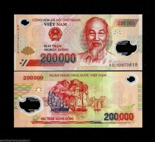 Vietnamese Dong 2 Million New ( 200000 x 10 Pcs ) Vietnam VND 200,000 Note Cir