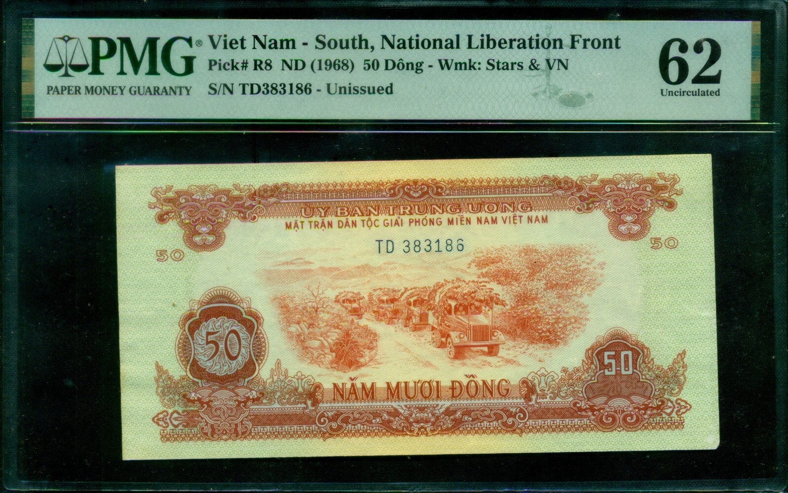 Viet Nam National Liberation Front ND (1968) 50 Dong Pick R8 PMG 62