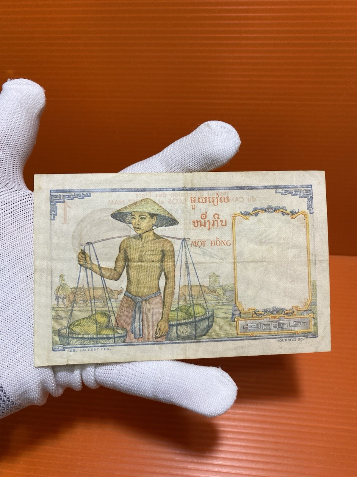 Banque De Indochina Laos Vietnam Cambodia Vintage Banknote Use 1953 FreeShipping