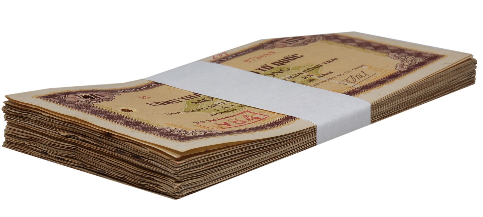 Vietnam 100 Dong Promissory Note, 1983-1985, Used, Construction Bond X 100 PCS
