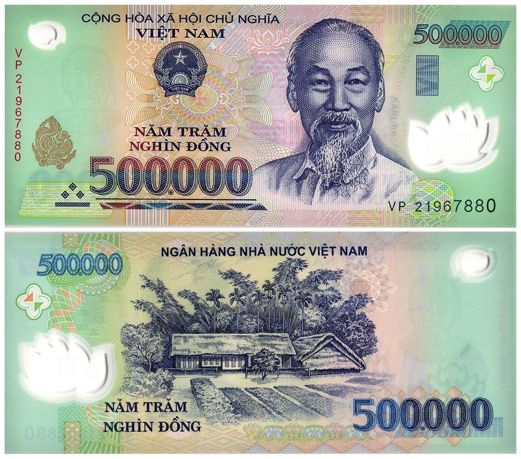 One Million Vietnamese Dong VND (1,000,000 Vietnam) Includes COA
