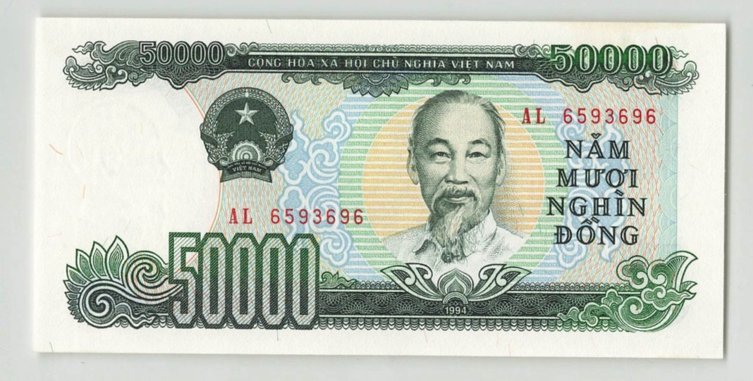 VIETNAM 50000 Dong 1994, P-109a Scarce Type, Original UNC-, AL 6593696. Popular