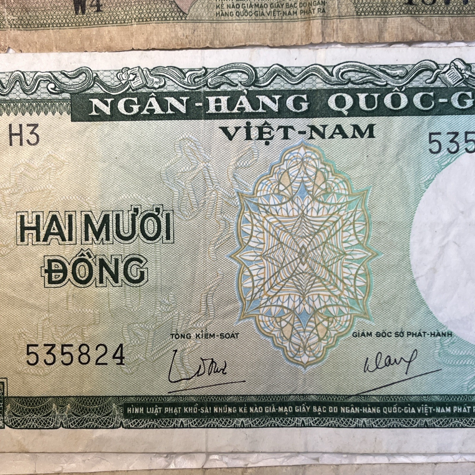 1956 – 1966 Vietnam 5, 20 & 50 Dong Circulated Paper Banknotes Lot Of 3
