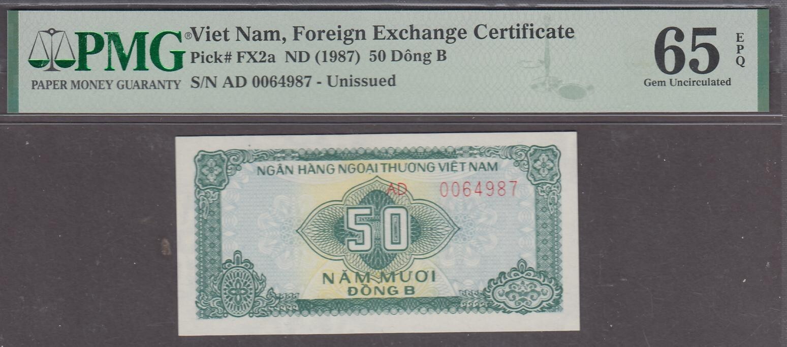 Vietnam FX Certificate Lot 7 Notes P-FX1a to FX7a ND 1987 PMG 65EPQ
