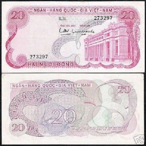VIETNAM South 20 DONG P-24 ND 1969 Central Bank Currency AUNC Vietnamese NOTE