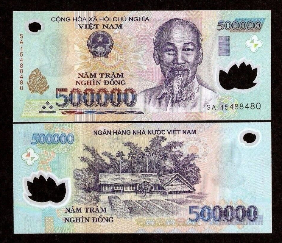 Vietnam 500000 DONG P-124 2015 UNC Half Million POLYMER 500,000 Vietnamese NOTE