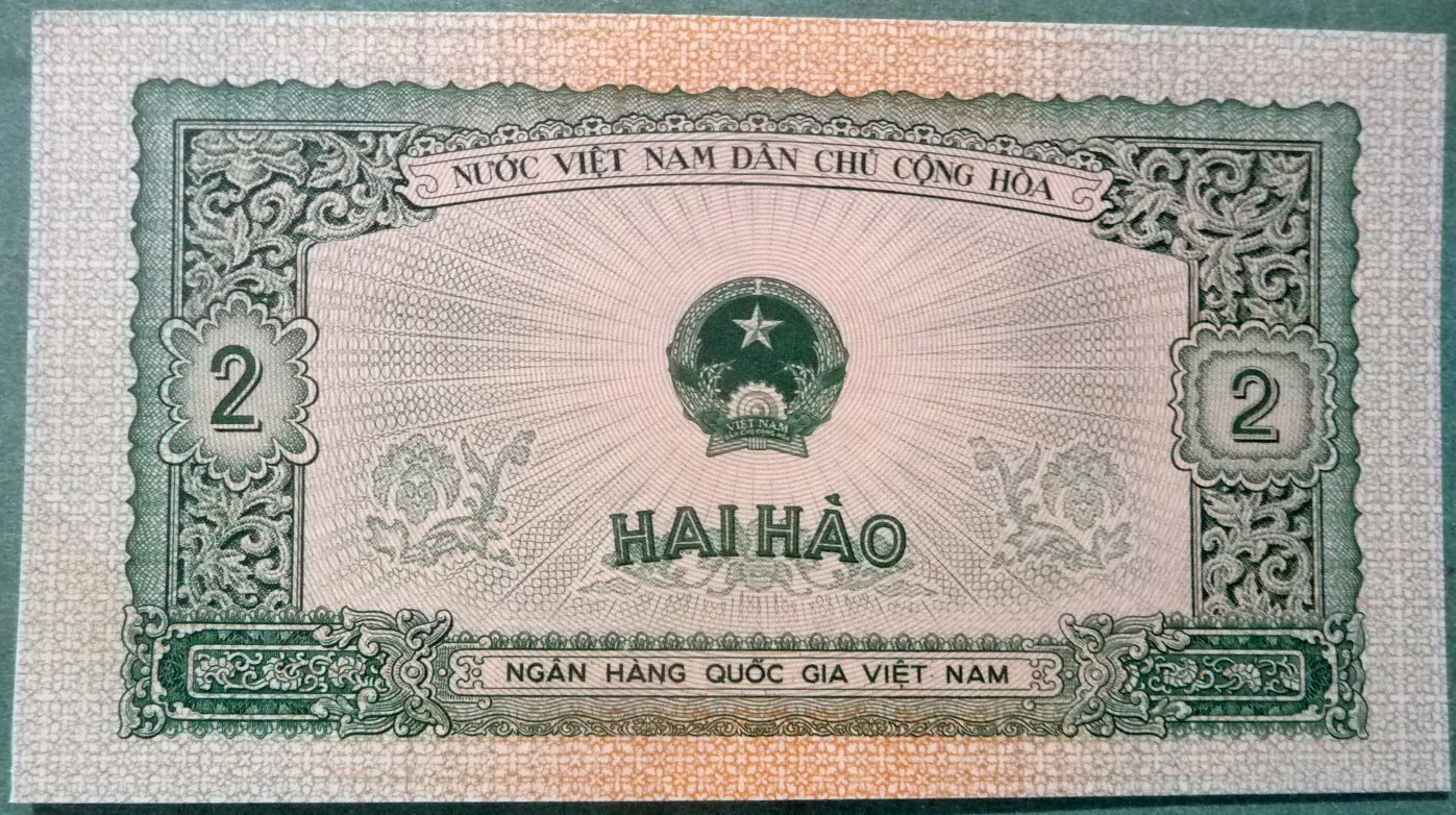 VIETNAM VIET NAM 2 HAO UNC NOTE FROM 1958, P69