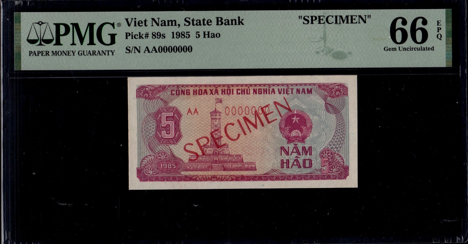 Vietnam 5 Hao 1985 P90s PMG66