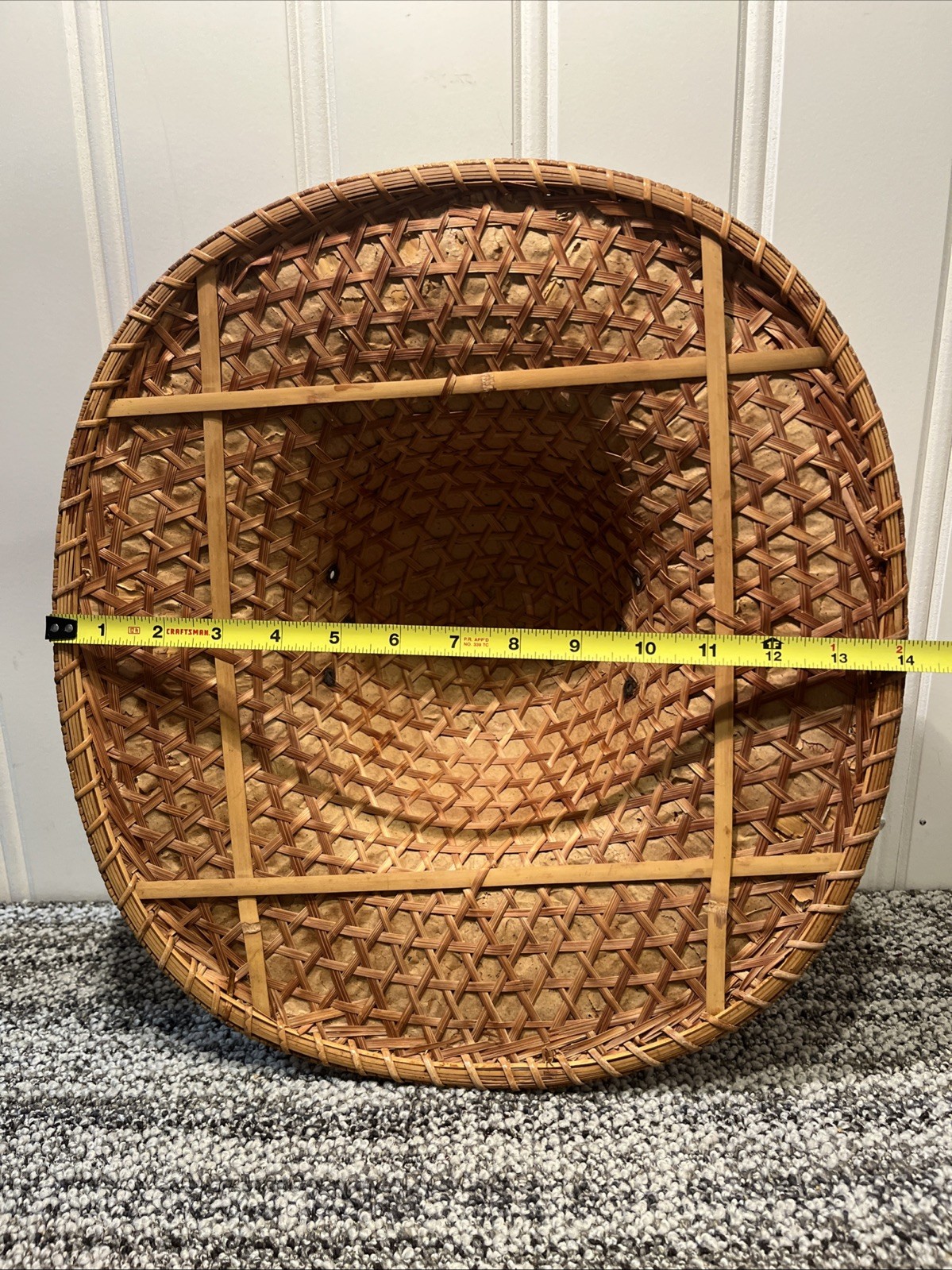 Vintage Old Chinese / Vietnam Woven Colonial Empire Hat Great Condition Decor