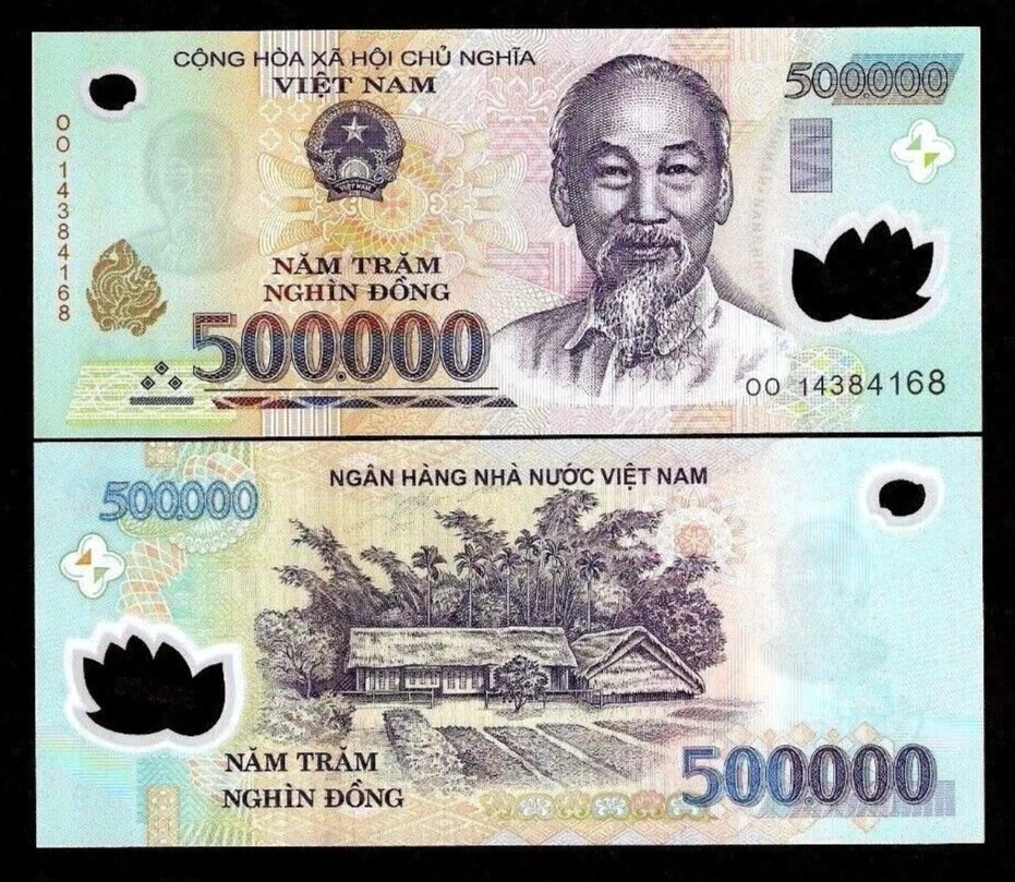 VIETNAM 500,000 DONG P-124 2014 x 1 Pcs POLYMER UNC 500000 MONEY VND BANK NOTE
