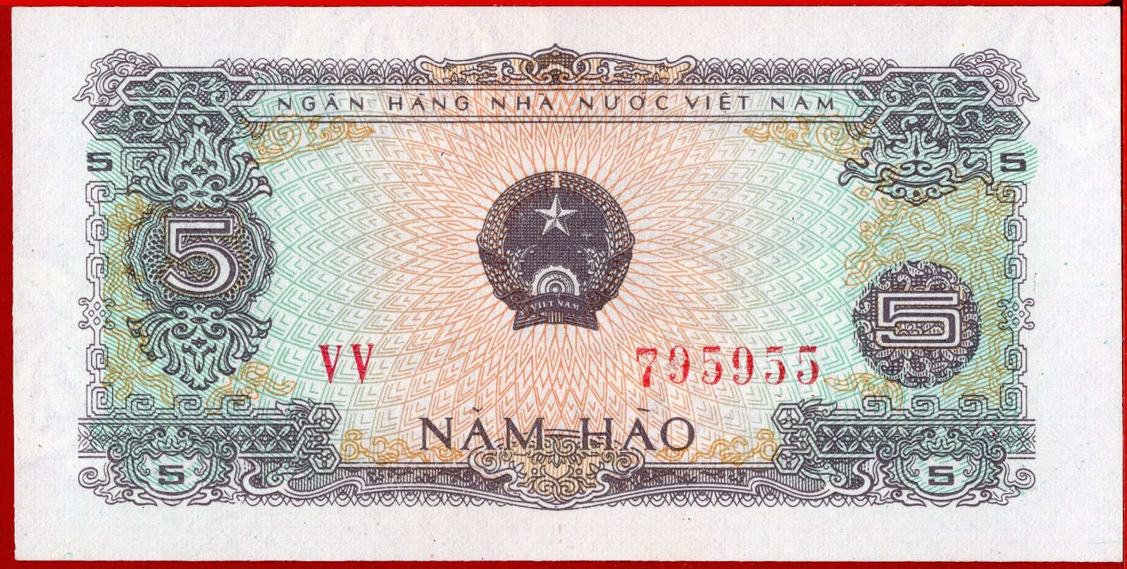 VIETNAM 5 HAO = 0,50 DONG 1976 P 79 UNC perfect free shipping from 100$