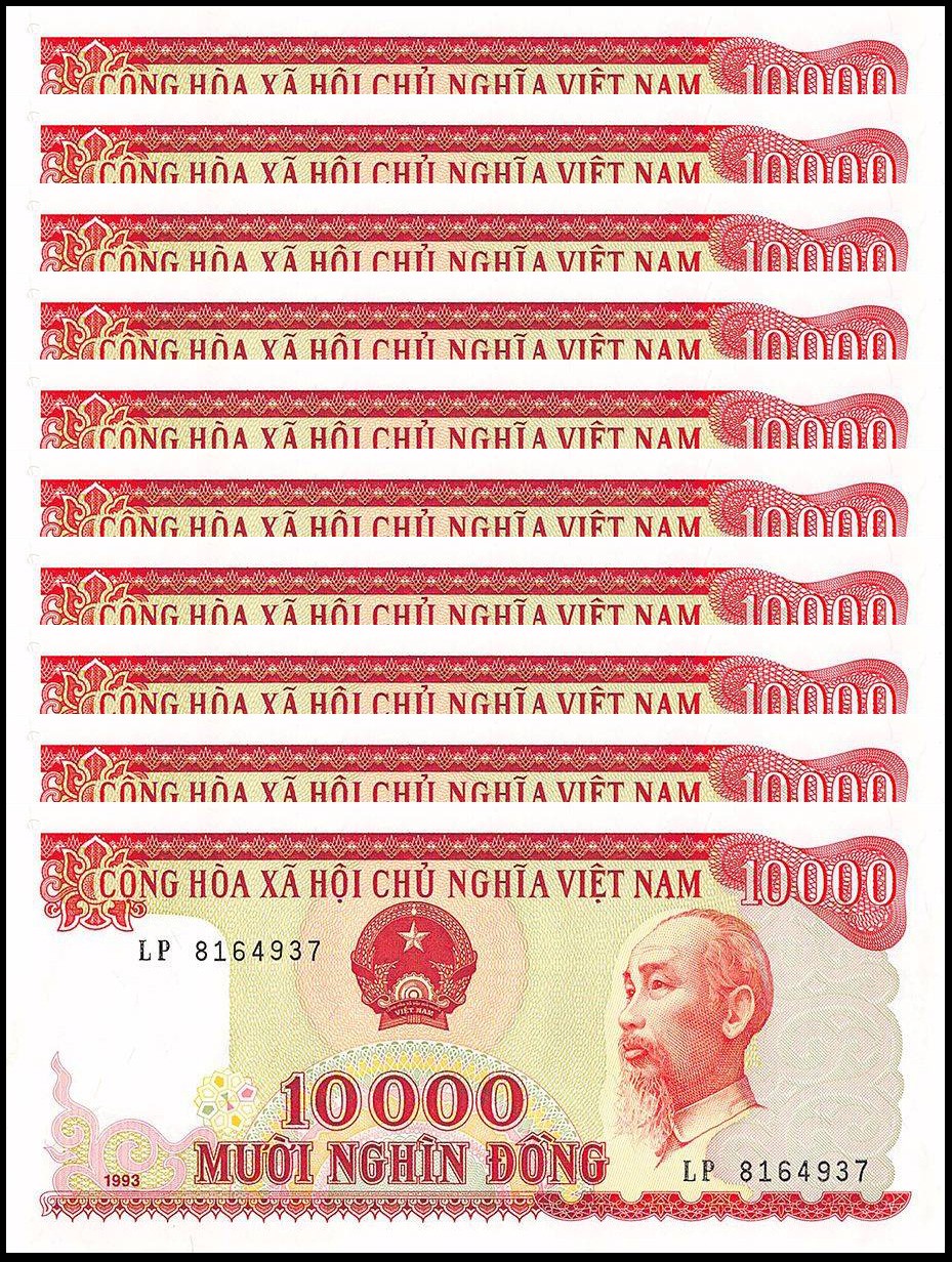 Vietnam 10000 Dong, 1993, P-115, UNC X 10 PCS