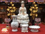 Bộ Thờ Cúng Sứ Bạch Ngọc Sen - Ảnh 2