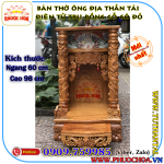 Tủ Thờ Thần Tài-Ông Địa Trụ Kiểu Rồng Điện Tử Gõ Đỏ