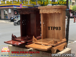 Bàn Thờ Thần Tài-Ông Địa Kiểu Hoa Văn Gỗ Xoan Đào 48cm x 81cm - Ảnh 3