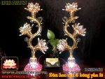 ĐÈN HOA SEN 3 BÔNG PHA LÊ ĐỔI MÀU DS3B460