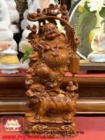 Tượng Di Lạc Ngũ Phúc đứng trên nghê Gỗ Hương Đá cao cấp - Ảnh 6