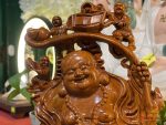Tượng Di Lạc Ngũ Phúc đứng trên nghê Gỗ Hương Đá cao cấp - Ảnh 3