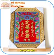 khung bài vị ông táo màu vàng