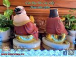 Tượng Thần Tài Ông Địa Đá cao cấp hoa văn gấm - Ảnh 3