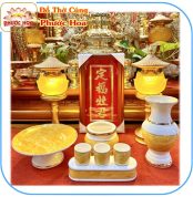 Trọn bộ thờ bài vị táo đỏ mạ vàng
