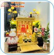 Bàn thờ ông địa gỗ thông tự nhiên