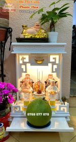 Bàn thờ màu trắng gỗ sồi