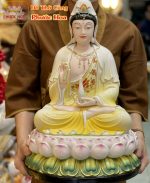 Tôn Tượng Quan Âm Sứ Vàng A08 - Ảnh 3