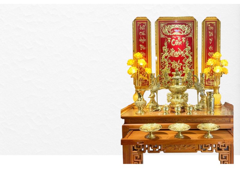 Bàn thờ gia tiên đồ thờ đồng