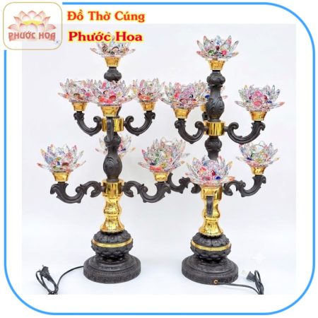 Đèn thờ pha lê 7 bông cao cấp