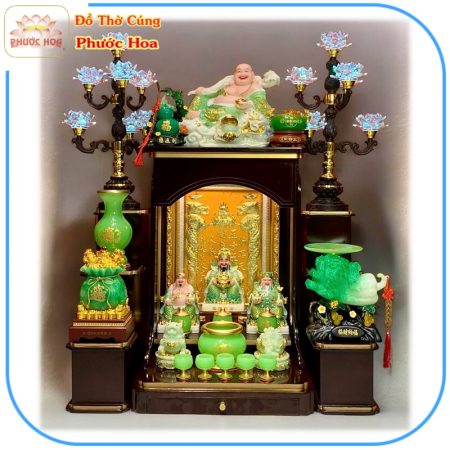 Trang trí bộ thờ đá xanh ngọc