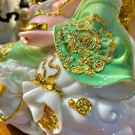 Tượng Di lạc Bột Đá Cao Cấp xanh lá