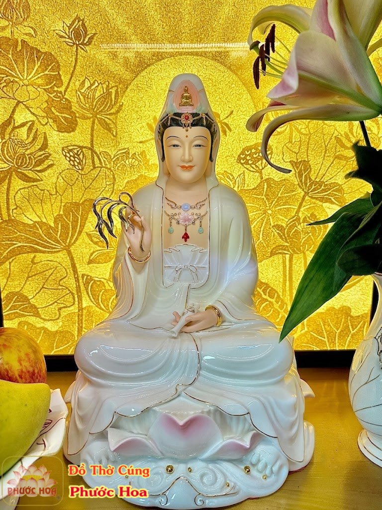 tuongquanamsucaocapGY053_dothocungphuochoa Tượng quan âm sứ cao cấp gy053